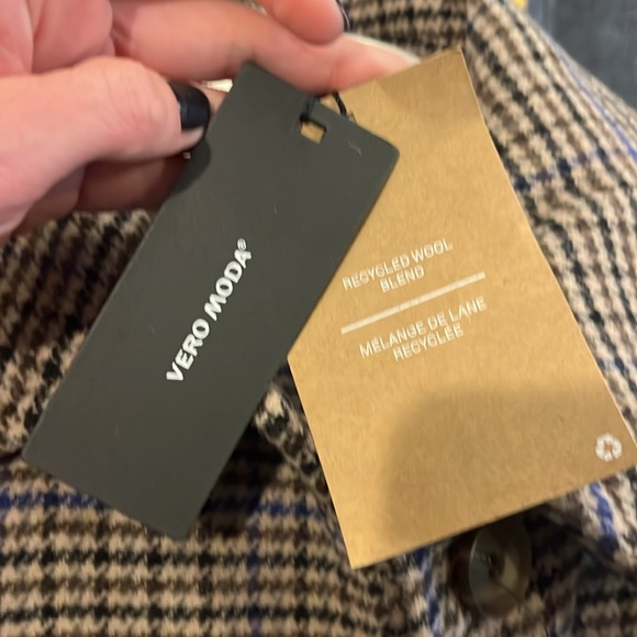 Vera Moda Wool plaid coat shacket Jacket - Picture 6 of 7